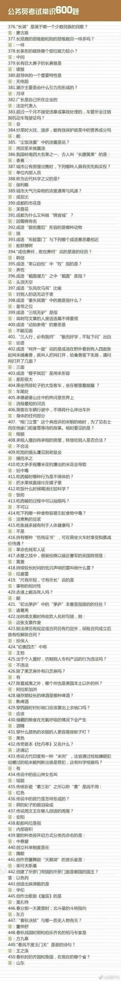 公务员考试常识600题 闲时看一看转需。