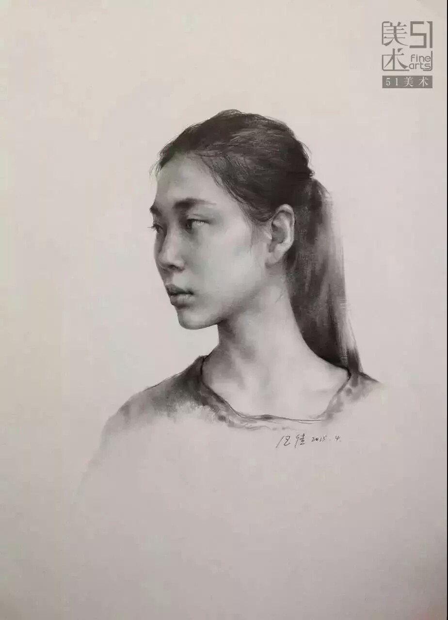 素描头像女生