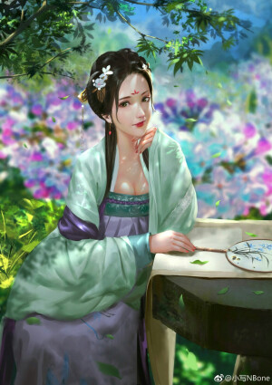 手绘古风青衣人物
画师见水印