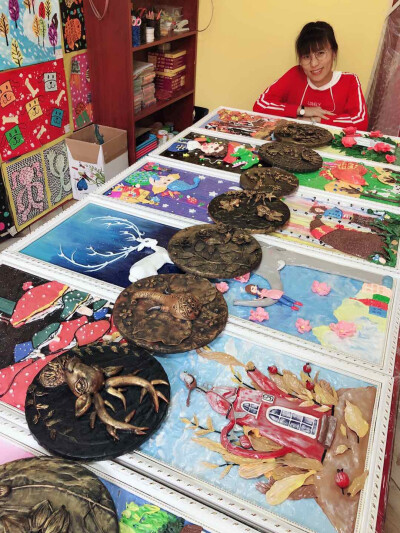学员粘土浮雕画作品