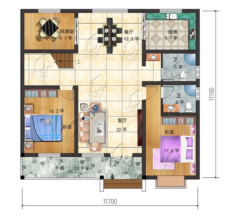 自建房
一层半自建房欧式别墅设计图纸