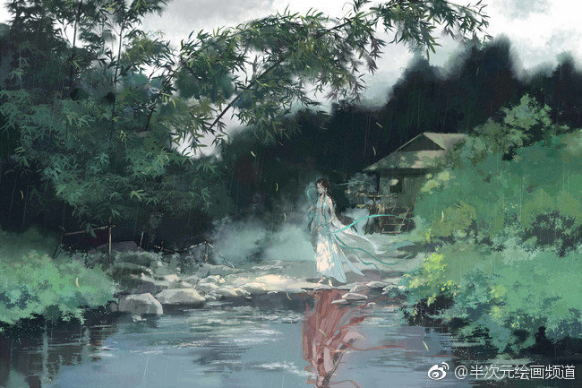 #国人画师推荐# 精致又细腻的笔触，朦胧又唯美的画面，绘师@怂怂怂松鼠 的图意境都太棒了！【更多TA的作品戳】O网页链接 ​​​​