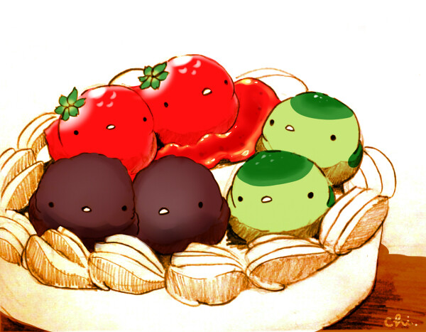 萌图 p站 甜品 吃货 美食 手帐 手帐素材 插画 可爱 套图 小鸡崽