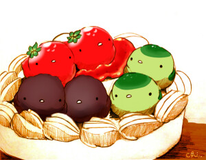 萌图 p站 甜品 吃货 美食 手帐 手帐素材 插画 可爱 套图 小鸡崽