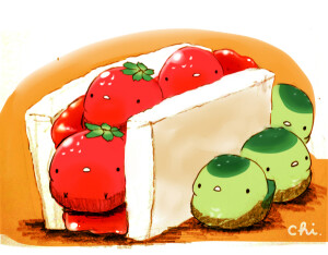 萌图 p站 甜品 吃货 美食 手帐 手帐素材 插画 可爱 套图 小鸡崽