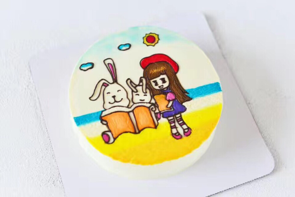 淡奶油手绘蛋糕