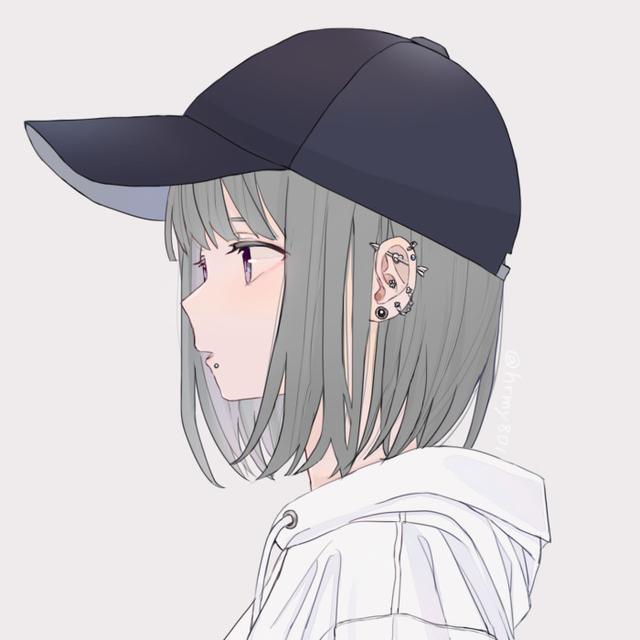 载帽子的女头