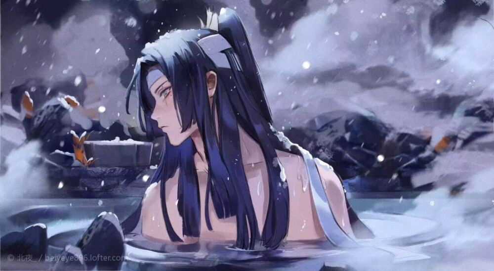 #阴阳师# 鬼切
“雪。”
画师：北夜_