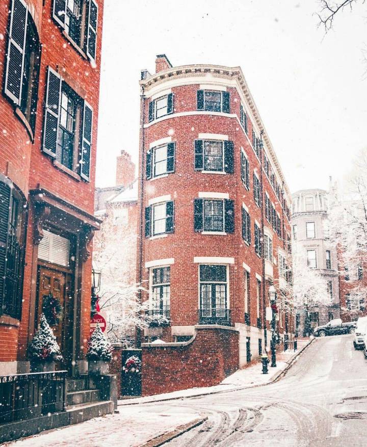 风景 波士顿雪景