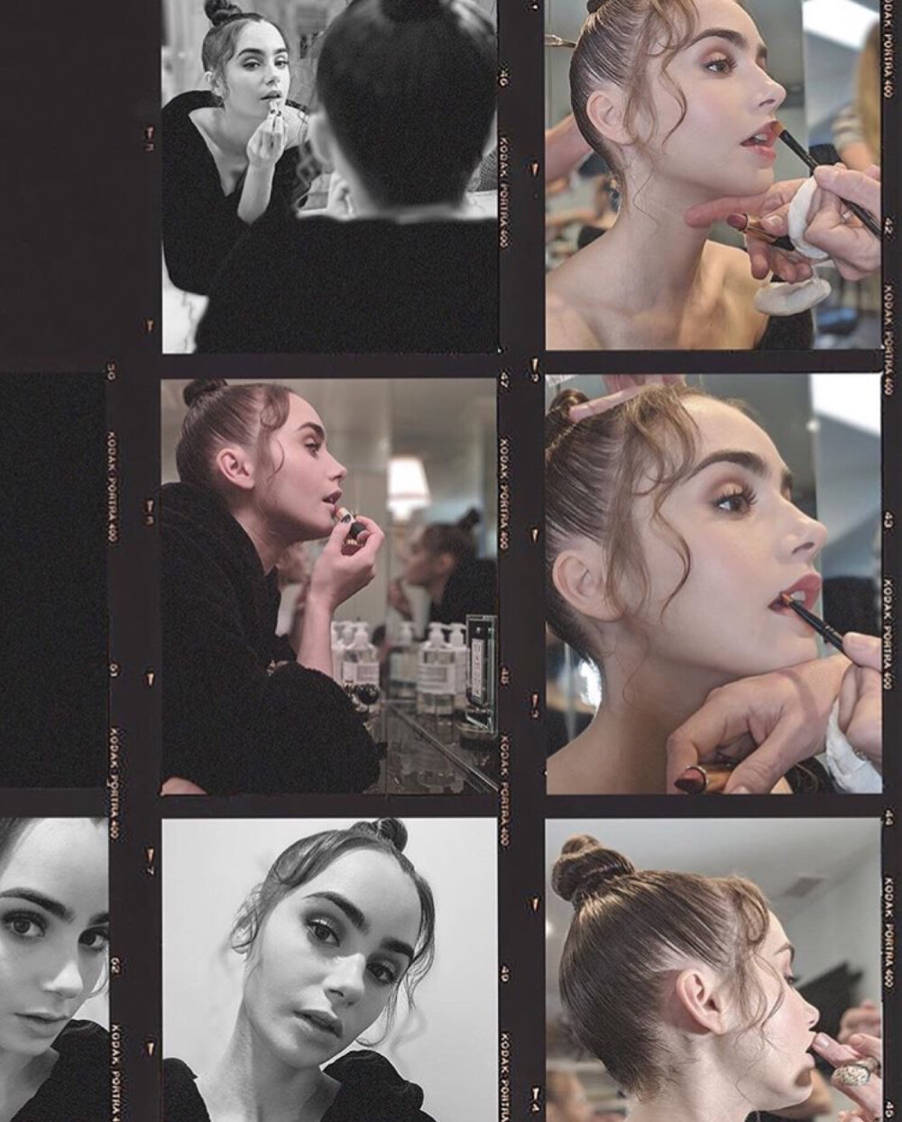 Lily Collins ins
Glam in seven screens. @fionastiles and @gregoryrusselhair making the magic happen. Thank you for being part of day two on this semi-impromptu, un-retouched portrait mode cover shoot...