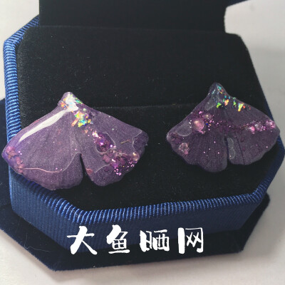 大鱼晒网 银杏耳钉热缩