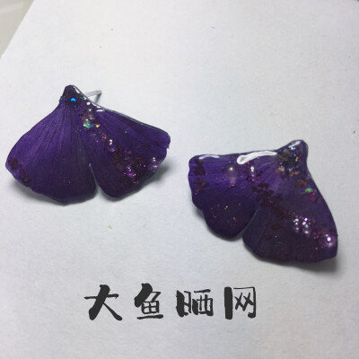 大鱼晒网 银杏耳钉热缩