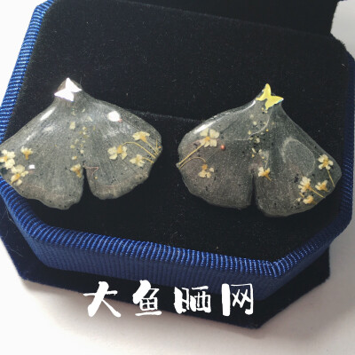 大鱼晒网 银杏耳钉热缩