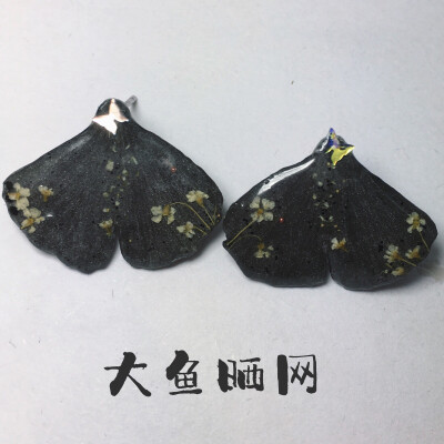 大鱼晒网 银杏耳钉热缩
