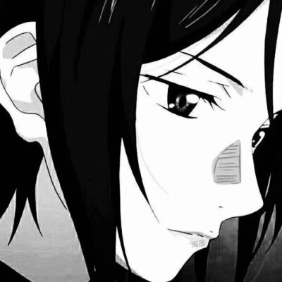 女头 动漫 黑白 