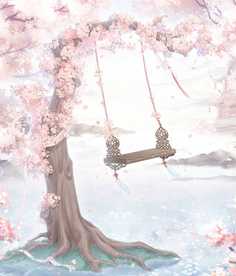 奇迹暖暖背景樱花树图片