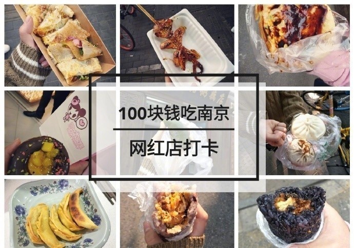 【南京美食攻略】 100元吃遍南京，各大网红店打卡吃到扶墙出！本地土著美食来一份，芳婆、李记、蓝老大；网红小吃打个卡，酵墅、泸溪河、香港暴汁流沙包。作者：努力变瘦的贺胖几