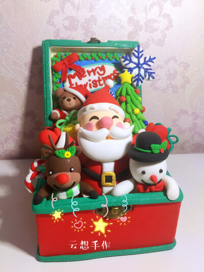 粘土，圣诞老人的惊喜，圣诞节礼物盒子