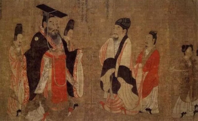 《历代帝王图》“局部”——美国波士顿博物馆收藏
《历代帝王图》又名《列帝图》、《十三帝图》、《古列帝图卷》，是唐代阎立本画作，绢本，设色。画面为横卷是一幅历史人物肖像画，藏于美国波士顿博物馆。