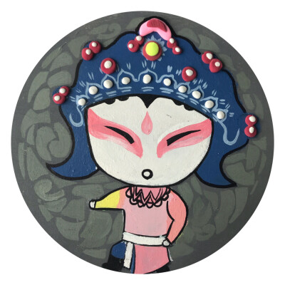 真呆萌的粘土戏曲人物。