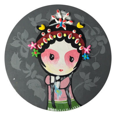 真呆萌的粘土戏曲人物。