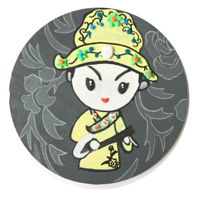 真呆萌的粘土戏曲人物。