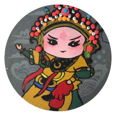 真呆萌的粘土戏曲人物。