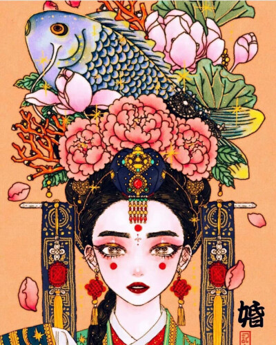 韩国插画师 gilyun2853 的唯美人物插画艺术～
ins:gilyun2853 ​