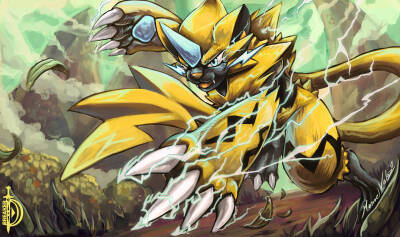 The Lightning Strike in Alola! - Zeraora by DawnbreakerDESIGNS