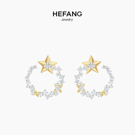 HEFANG Jewelry/何方珠宝魔法棒耳钉 925纯银女气质小耳环耳饰品