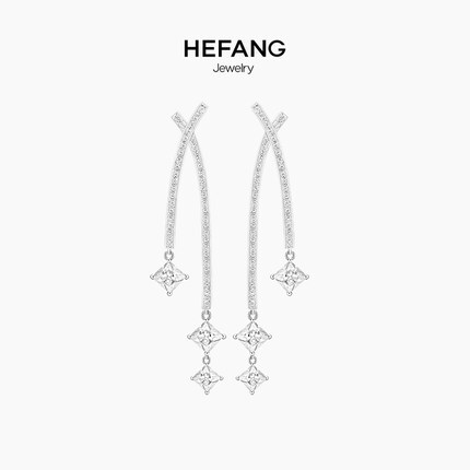 HEFANG Jewelry/何方珠宝兰斯耳环 新娘婚纱超仙气质清新耳坠耳饰