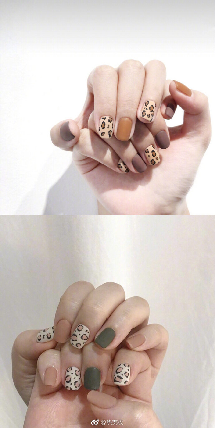 冬大热的豹纹美甲 可以试试呀~