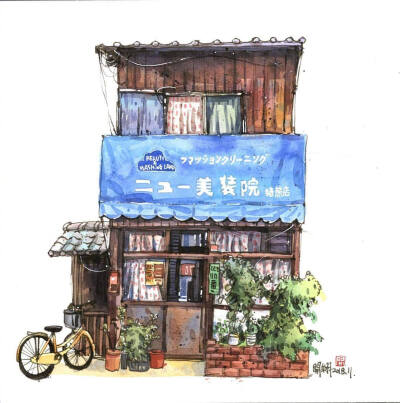 创意画廊 街边的小店 | 台湾水彩画家 郑开翔