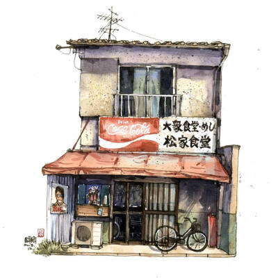 创意画廊 街边的小店 | 台湾水彩画家 郑开翔