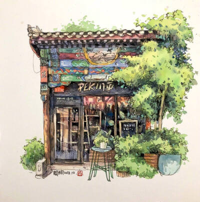 创意画廊 街边的小店 | 台湾水彩画家 郑开翔