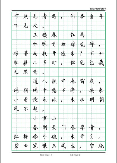 簪花小楷字帖 李清照诗词 13