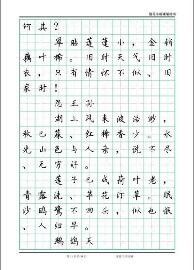 簪花小楷字帖 李清照诗词 11