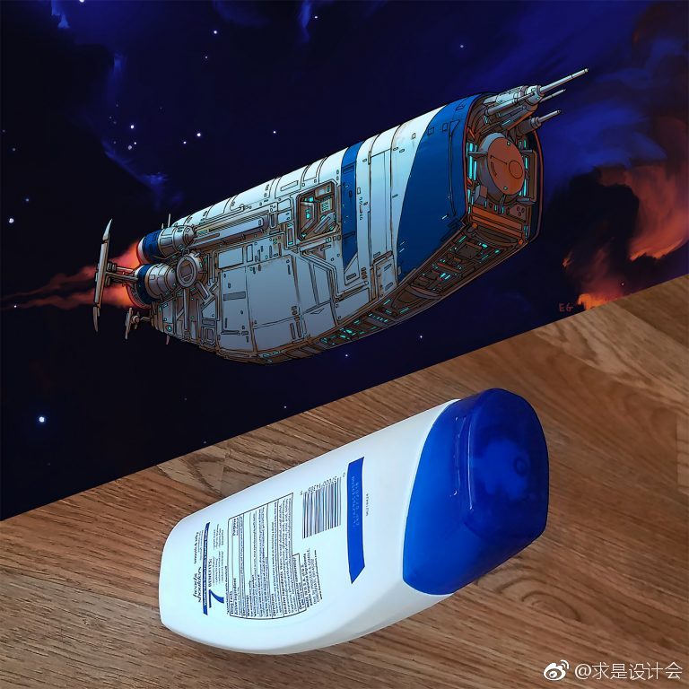 生活物品变成宇宙飞船 Eric Geusz 科幻概念插画作品。#求是爱设计#