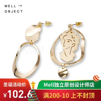 定制 Mell 马蒂斯人像 小众法式耳夹设计感简约手工耳环耳饰女独立原创