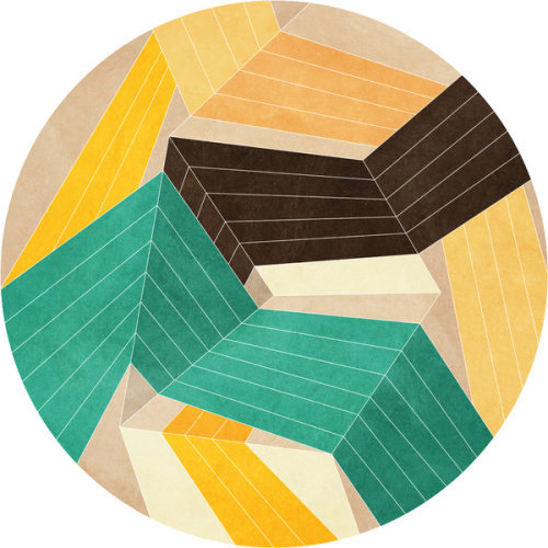 利用插画的技法绘制出迷幻如数码制作出来的奇幻图形，色彩真是太赞了！ by：Anai Greog