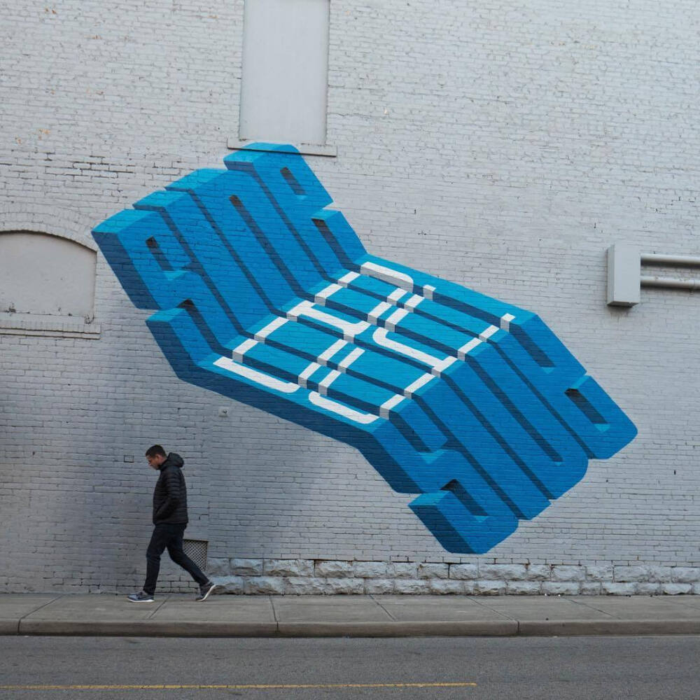 英国涂鸦艺术家Pref 把字体涂鸦出立体感