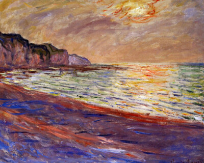 Beach at Pourville Sunset 1882