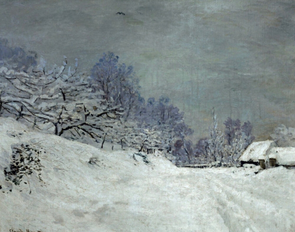 Landscape Around Honfleur Snow circa 1867