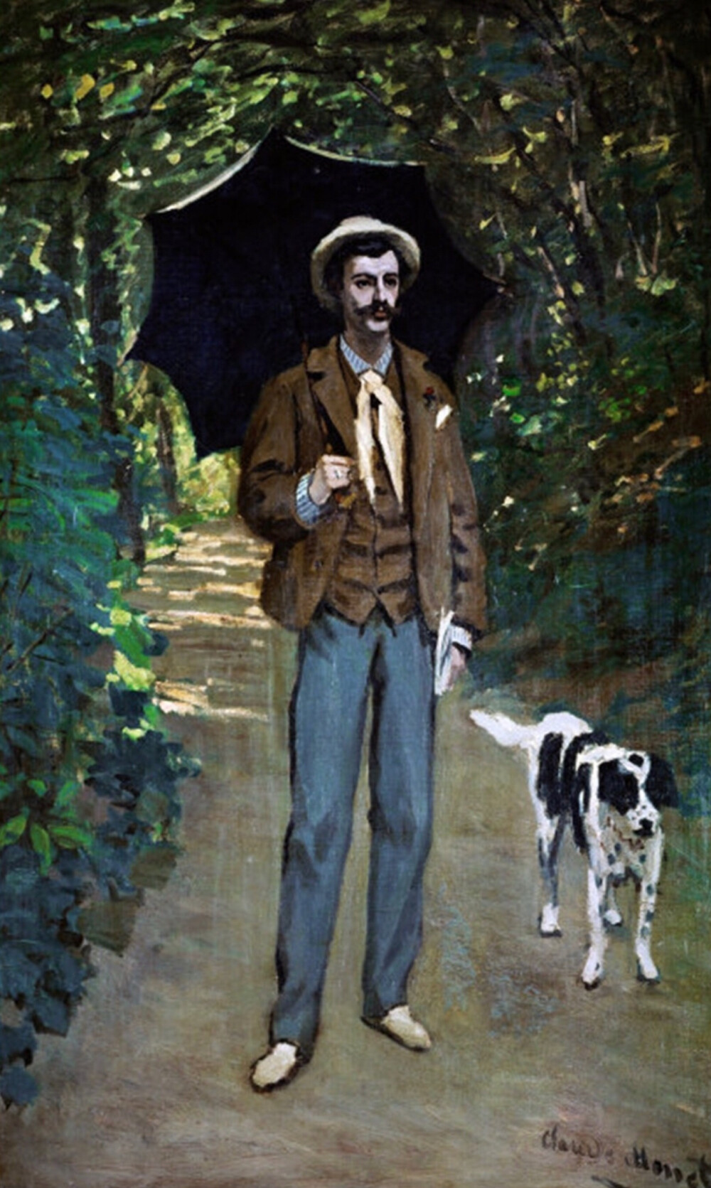 Man with Umbrella Portrait of V Jaquemont Around 1868