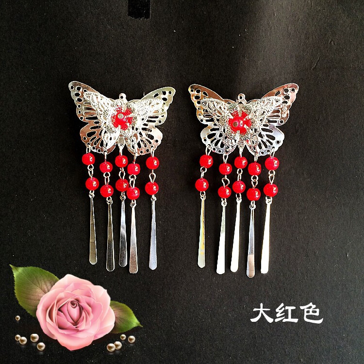 定制 中国风古风流苏发钗步摇汉服发夹复古发饰发簪步摇古装配饰