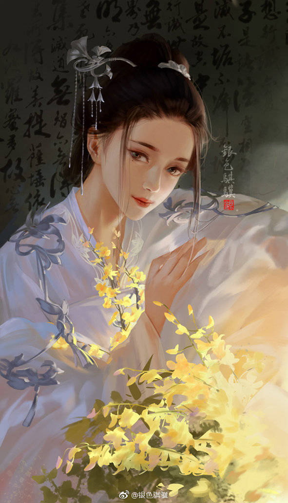 手绘古风女子
画师：银色骐骥