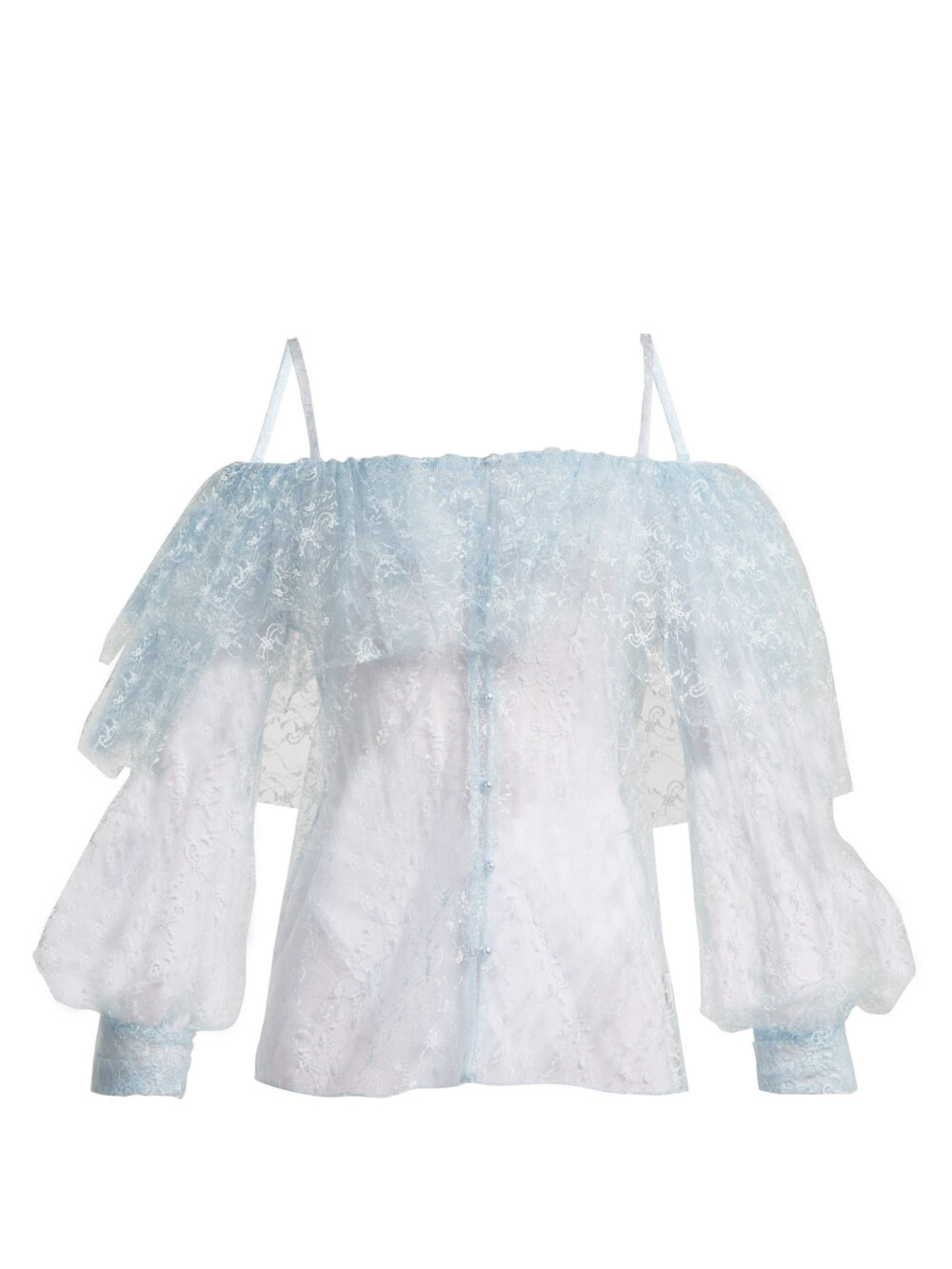 Off-the-shoulder lace and tulle top | Rodarte 