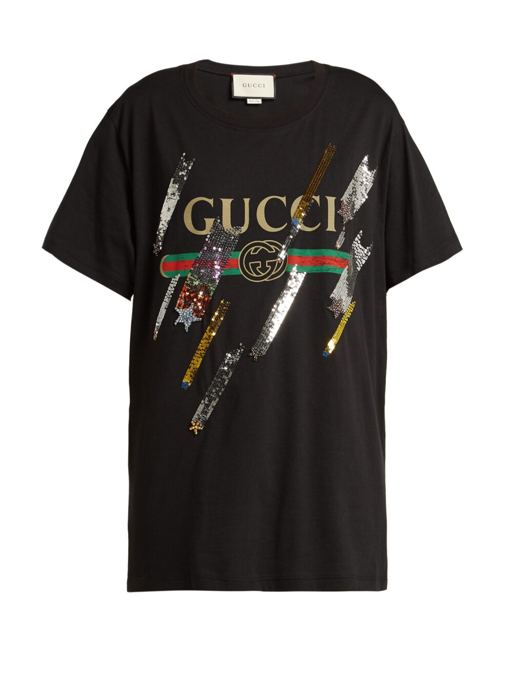 Sequin-embellished logo-print cotton T-shirt | Gucci | 