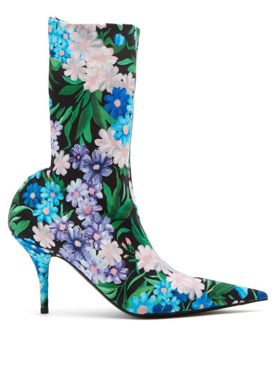 Wild flower-printed knife bootie | Balenciaga