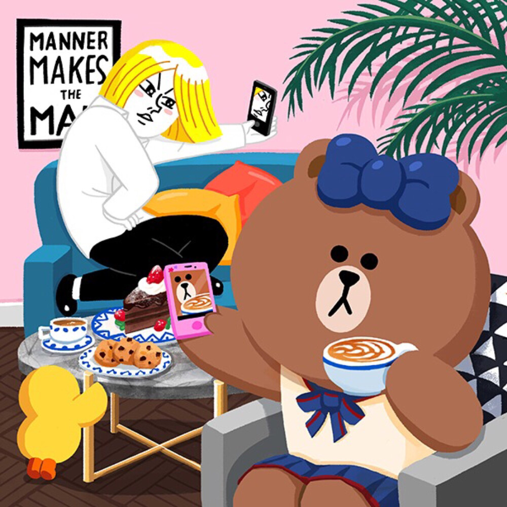 iphonex高清壁纸插画手机壁纸linefriends壁纸头像gif